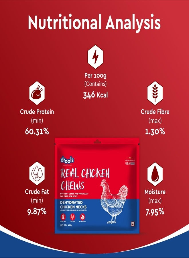 Drools All Life Stages Dog Treats, Dehydrated Chews Necks, 450g | Real Chicken Flavour | Vital Nutrients | Digestive Health | Protein-Packed | Tasty & Nutritious | No Artificial Colours - Image 5
