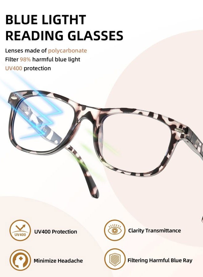 JOLISU 5 Pack Reading Glasses For Women - Stylish Blue Light Blocking Readers -Womens Men Spring Hinge Eyeglasses (0.50) - Image 5