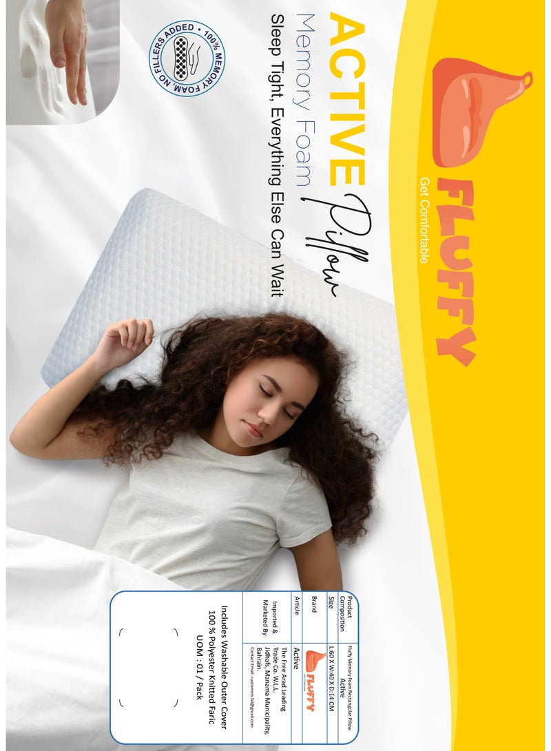 Fluffy Sleep Pillow Memory Foam Active PVC Bag - Image 1