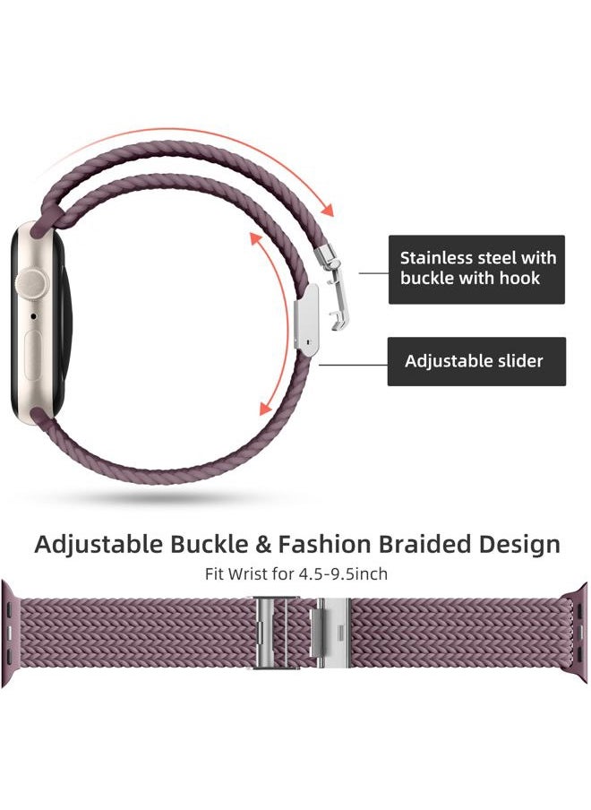 Lerobo - 2 Pack Elastic Nylon Compatible with Apple Watch Band 44mm 45mm 42mm Series 3/ 49mm Women Men,Stretchy Braided Solo Loop Strap Accessories for iWatch Ultra Series 10 46mm/9/8/7/6/5/4/3/SE/2/1 - Image 1