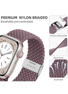 Lerobo 2 Pack Elastic Nylon Compatible with Apple Watch Band 44mm 45mm 42mm Series 3/ 49mm Women Men,Stretchy Braided Solo Loop Strap Accessories for iWatch Ultra Series 10 46mm/9/8/7/6/5/4/3/SE/2/1  - Image 2