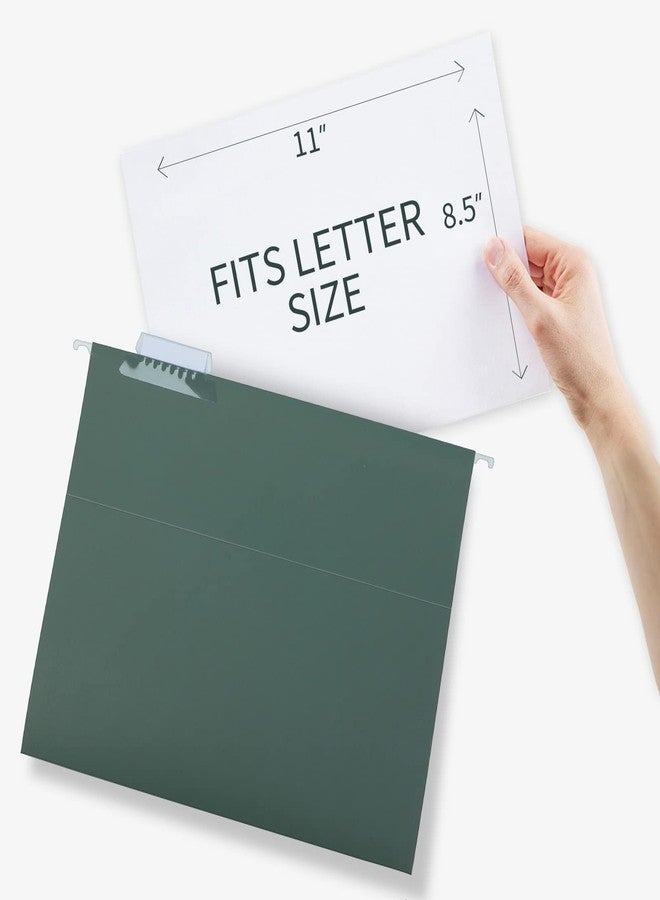 HERKKA Extra Capacity Hanging File Folders, 30 Pack Reinforced Letter Size Hanging Folders with Heavy Duty 0 Inch Expansion, Designed for Bulky Files, Green - Image 3
