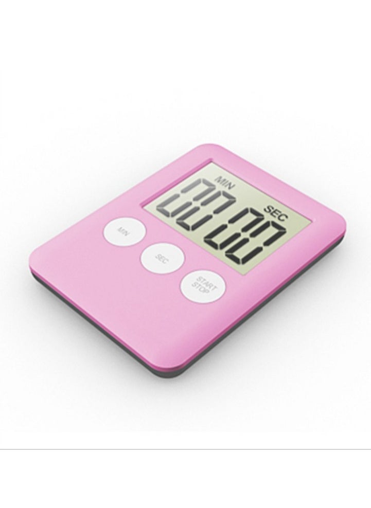 AROAQ Digital Timer, 1pc Small Count Down/up Clock with Magnetic Attachment, Big LCD Display Loud Sounds Minute Second Kitchen Timer for Games, Cooking, Classroom, (Pink)  - Image 1
