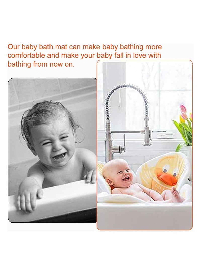 Baby Bath Mat, Foldable Petal-Shaped Tub Pad Quick-Drying Non-Slip Safety Sink Mat Infant Bath Mat for Baby Tub Seat Support (Baby Bath Flower - Little Duck) - Image 4
