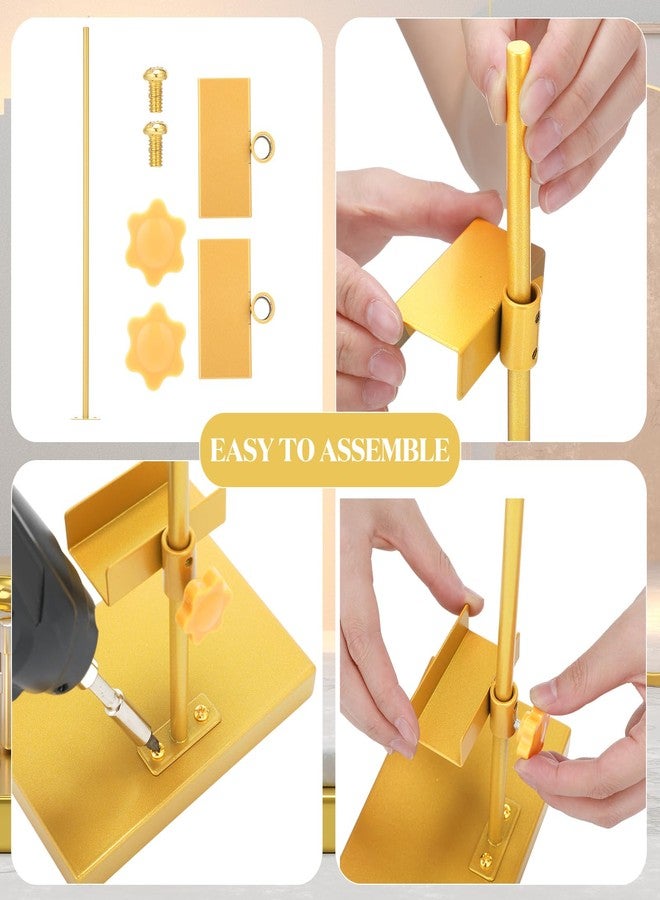 Yaocom حامل إطارات صور ذهبي اللون من ياوكوم، قابل للتعديل، مصنوع من المعدن، مقاس 16.5 بوصة، مناسب لعرض الصور على الطاولة أو في المعارض أو المطاعم. - Image 3