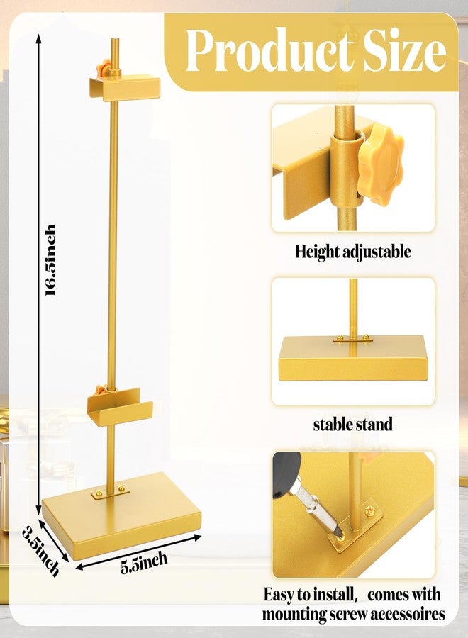 Yaocom حامل إطارات صور ذهبي اللون من ياوكوم، قابل للتعديل، مصنوع من المعدن، مقاس 16.5 بوصة، مناسب لعرض الصور على الطاولة أو في المعارض أو المطاعم. - Image 2