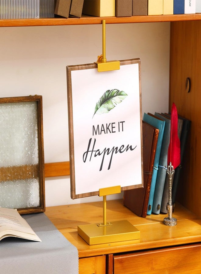 Yaocom حامل إطارات صور ذهبي اللون من ياوكوم، قابل للتعديل، مصنوع من المعدن، مقاس 16.5 بوصة، مناسب لعرض الصور على الطاولة أو في المعارض أو المطاعم. - Image 4