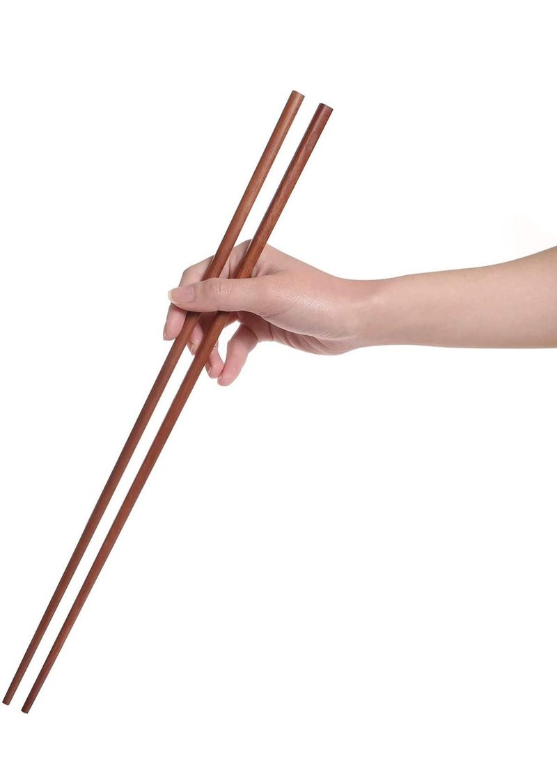 SYOSI Cooking Chopsticks Wooden Noodles Kitchen Chopsticks for Hot Pot Frying, Cooking Noodle Extra Long Traditional Chinese Wooden Chopsticks Brown - Image 1