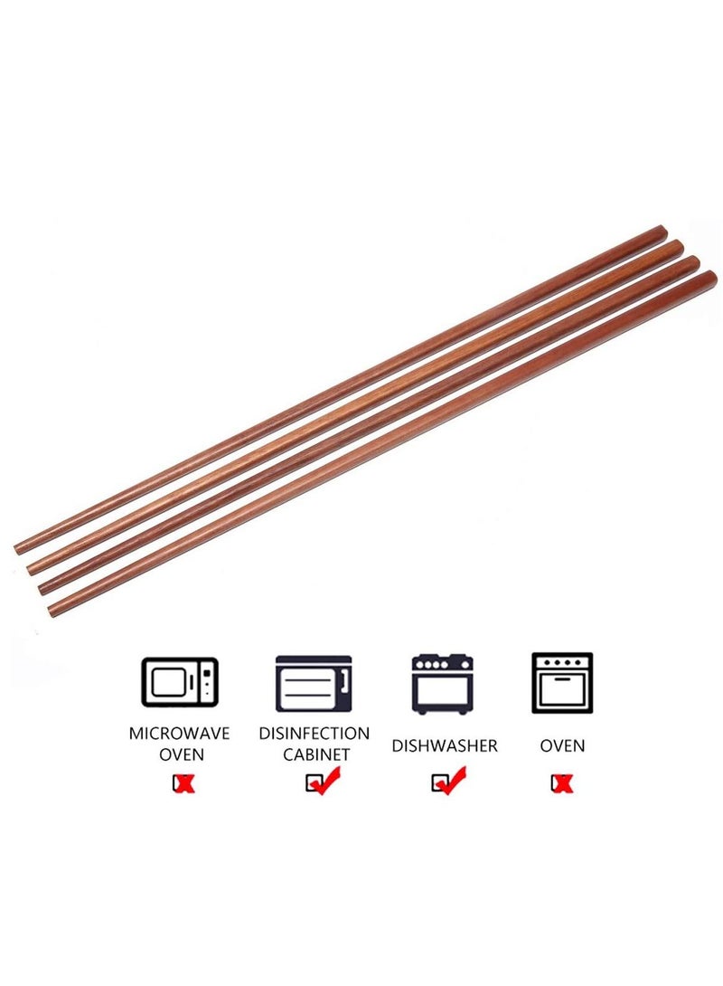 SYOSI Cooking Chopsticks Wooden Noodles Kitchen Chopsticks for Hot Pot Frying, Cooking Noodle Extra Long Traditional Chinese Wooden Chopsticks Brown - Image 3