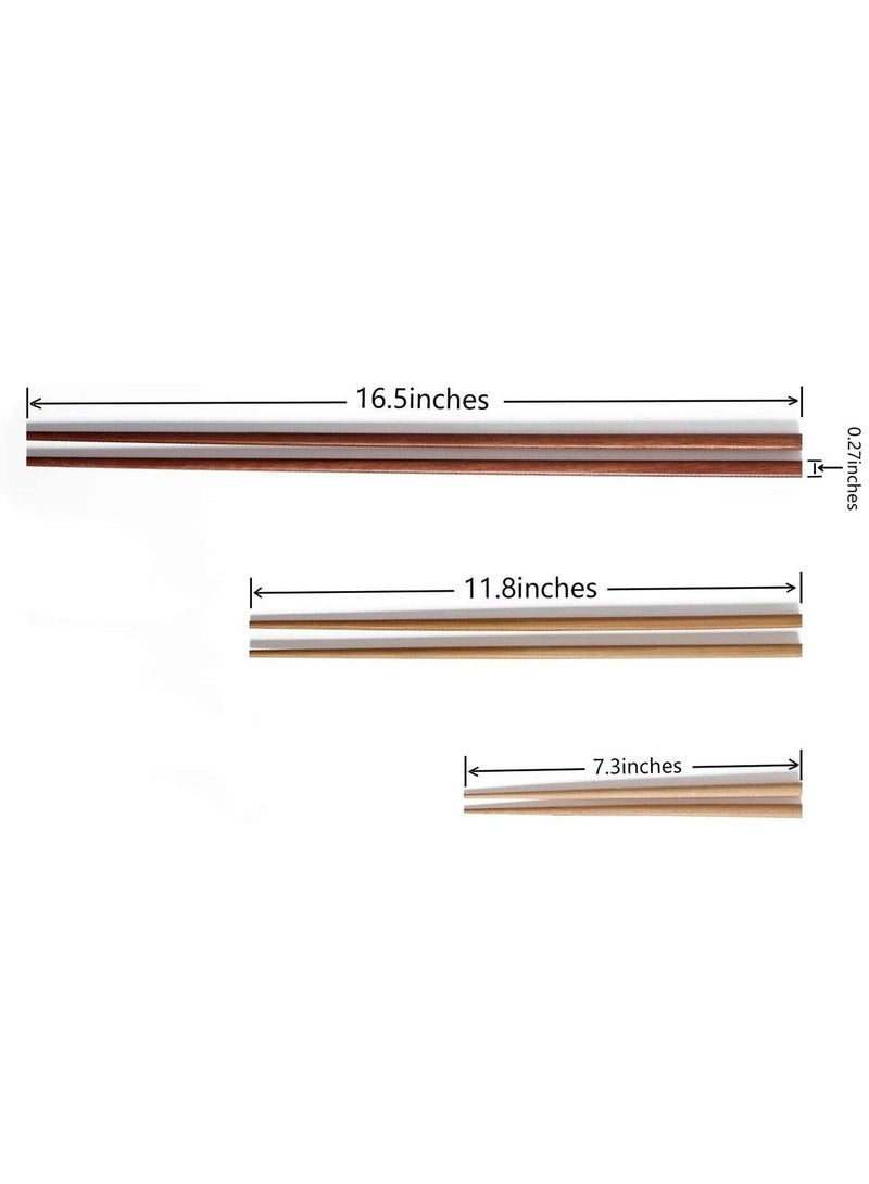 SYOSI Cooking Chopsticks Wooden Noodles Kitchen Chopsticks for Hot Pot Frying, Cooking Noodle Extra Long Traditional Chinese Wooden Chopsticks Brown - Image 2