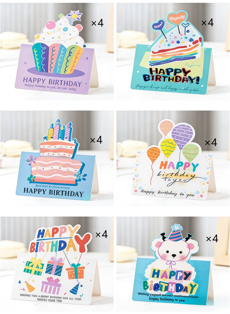 MOOCO 40PCS Birthday Cards,3D Cake Birthday Postcard,Birthday Party Greeting Card,Children's Birthday Party Decoration Cards, Greeting Birthday Cards Set for Family, Kids, Friends, Her /Him /Women/ Men,Cute - Image 2