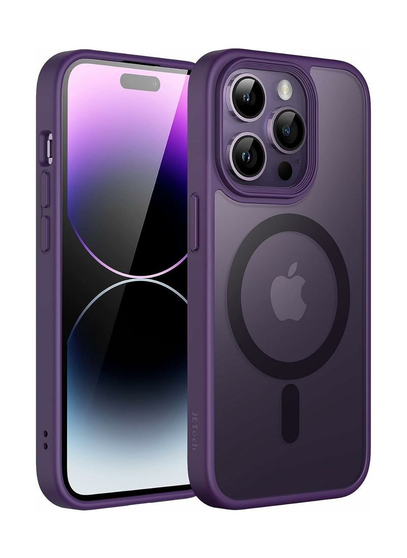 Denx - Magnetic Case for iPhone 14 Promax, Compatible iphone 14 Promax with MagSafe, Translucent Matte Back Slim Shockproof Phone Cover (Deep purple) - Image 1