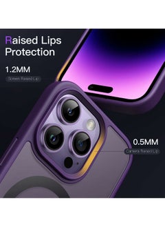 Denx Magnetic Case for iPhone 14 Promax, Compatible iphone 14 Promax with MagSafe, Translucent Matte Back Slim Shockproof Phone Cover (Deep purple)  - Image 4