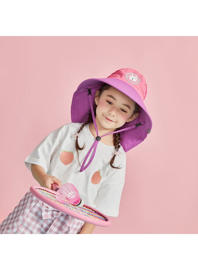 Lemonkid Children's Sun Protection Hat, Girls' Sun Visor, Baby Fisherman Hat, Infant Boys' Sun Hat, Elegant Purple Little Rabbit, Size 54 - Image 2