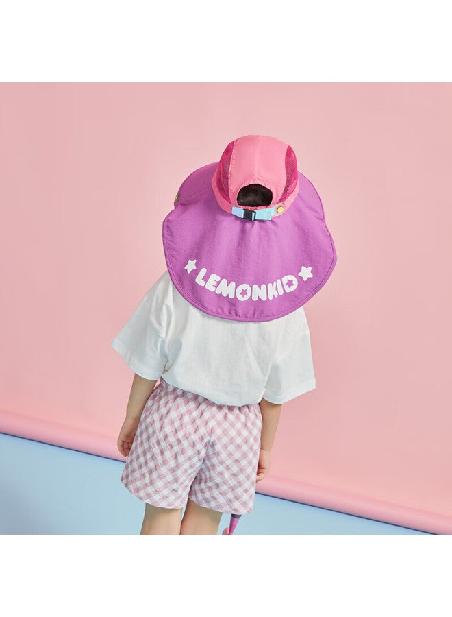 Lemonkid Children's Sun Protection Hat, Girls' Sun Visor, Baby Fisherman Hat, Infant Boys' Sun Hat, Elegant Purple Little Rabbit, Size 54 - Image 3