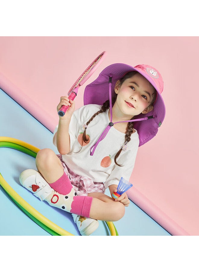 Lemonkid Children's Sun Protection Hat, Girls' Sun Visor, Baby Fisherman Hat, Infant Boys' Sun Hat, Elegant Purple Little Rabbit, Size 54 - Image 1