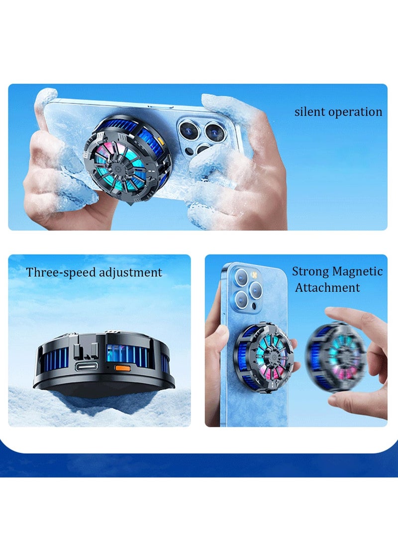 GUDOO - Magnetic Cell Phone Cooler, Phone Cooling Fan with RGB Light and Temperature Display, Portable Lightweight Mobile Phone Cooling Fan, Phone Radiator for Mobile Gaming, Live Streaming - Image 1