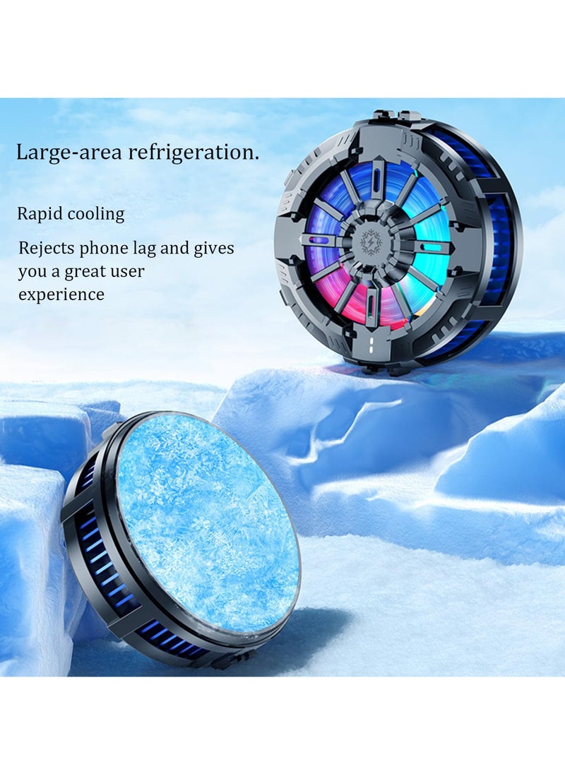 GUDOO - Magnetic Cell Phone Cooler, Phone Cooling Fan with RGB Light and Temperature Display, Portable Lightweight Mobile Phone Cooling Fan, Phone Radiator for Mobile Gaming, Live Streaming - Image 1