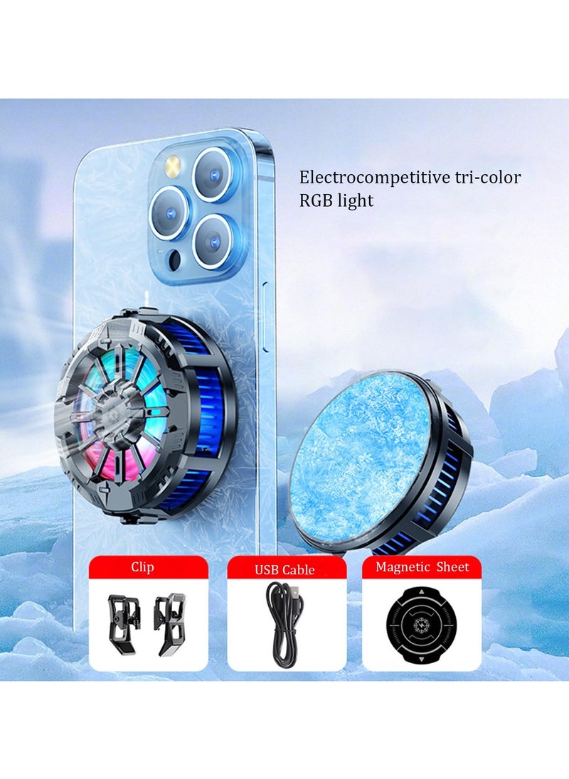 GUDOO - Magnetic Cell Phone Cooler, Phone Cooling Fan with RGB Light and Temperature Display, Portable Lightweight Mobile Phone Cooling Fan, Phone Radiator for Mobile Gaming, Live Streaming - Image 1