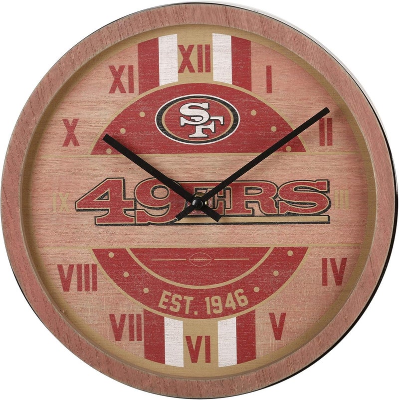 San Francisco 49Ers NFL Barrel Wall Clock, Team Color