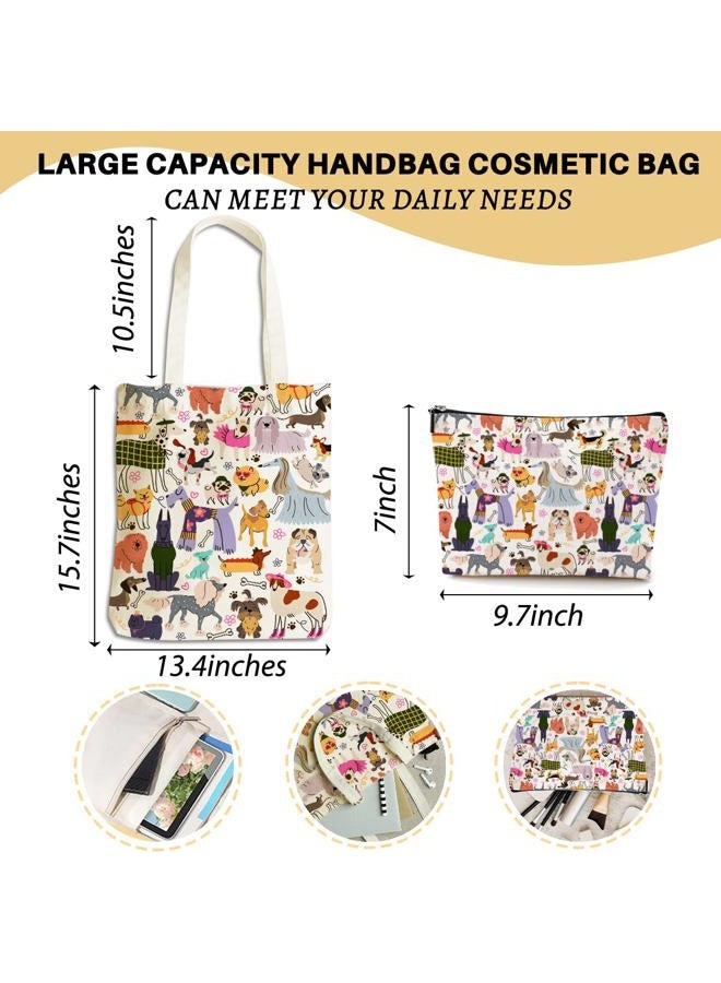XLRSDF Dog Dinosaur Whale Shark Butterfly Mushroom Chicken Corgi Cat Gifts Canvas Tote Bag Makeup Bag for Women Birthday, Animal 63, 9.8 * 7 inches - Image 4