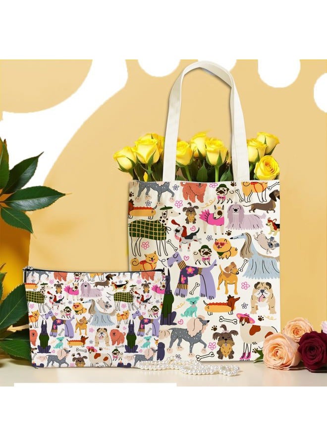 XLRSDF Dog Dinosaur Whale Shark Butterfly Mushroom Chicken Corgi Cat Gifts Canvas Tote Bag Makeup Bag for Women Birthday, Animal 63, 9.8 * 7 inches - Image 3