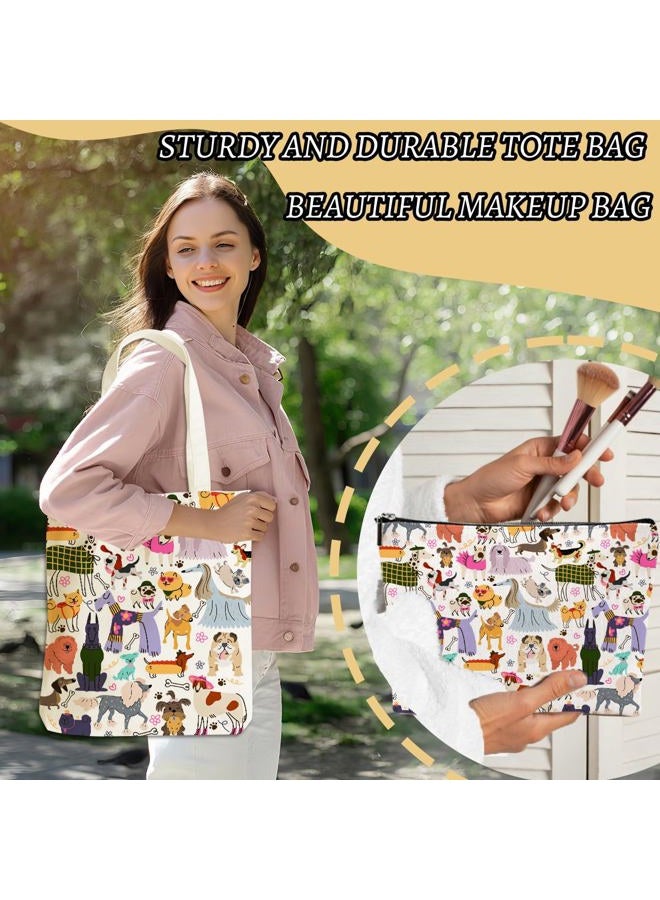 XLRSDF Dog Dinosaur Whale Shark Butterfly Mushroom Chicken Corgi Cat Gifts Canvas Tote Bag Makeup Bag for Women Birthday, Animal 63, 9.8 * 7 inches - Image 5