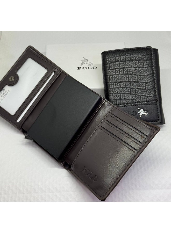 بولو محفظة جلدية بولو سوداء - Image 2