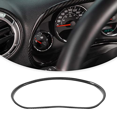 Jimen Compatible with 2011-2018 Jeep Wrangler JK & Unlimited Instrument Panel Trim Cover Dashboard Accessories (Carbon Fiber) - Image 3