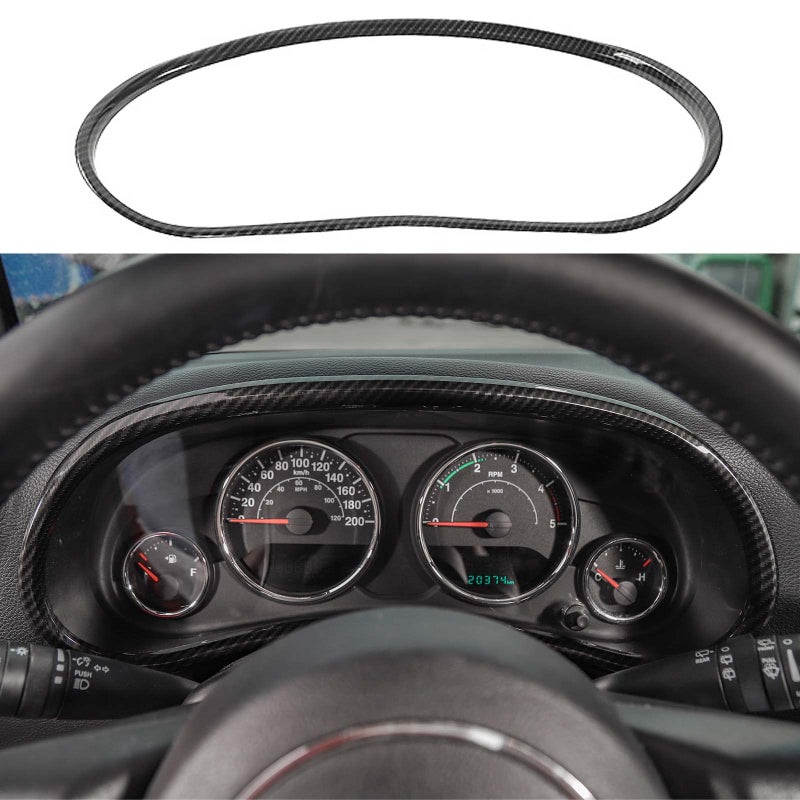 Jimen Compatible with 2011-2018 Jeep Wrangler JK & Unlimited Instrument Panel Trim Cover Dashboard Accessories (Carbon Fiber) - Image 4