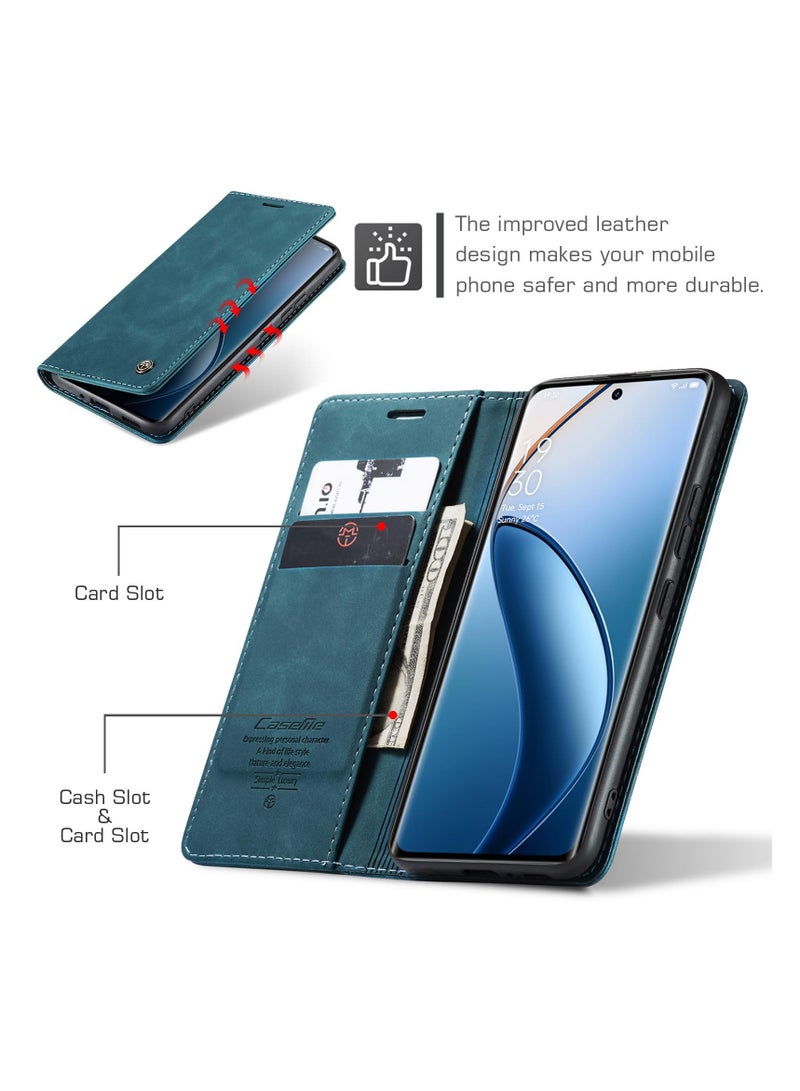 CaseMe Phone Case Luxury PU Leather Design 013 Flip Cover Card Slot Holder Cover For Realme 12 Pro/Realme 12 Pro Plus/Realme P1 Pro (Green) - Image 5