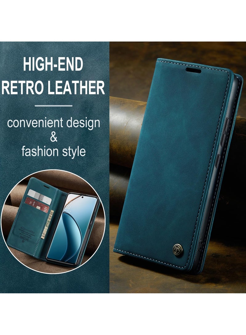 CaseMe Phone Case Luxury PU Leather Design 013 Flip Cover Card Slot Holder Cover For Realme 12 Pro/Realme 12 Pro Plus/Realme P1 Pro (Green) - Image 3