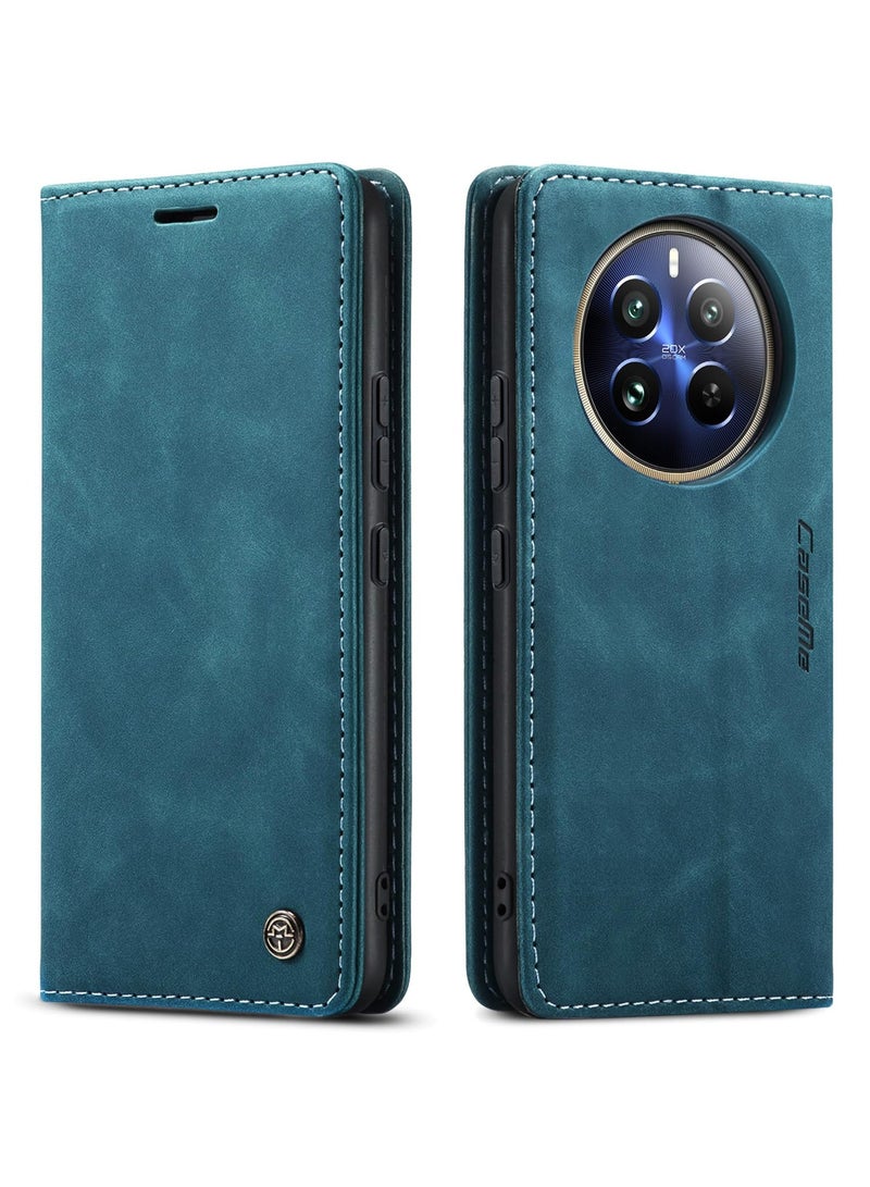 CaseMe Phone Case Luxury PU Leather Design 013 Flip Cover Card Slot Holder Cover For Realme 12 Pro/Realme 12 Pro Plus/Realme P1 Pro (Green) - Image 4