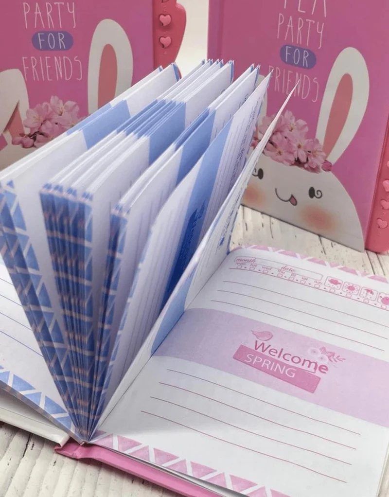 Kağıt Gemi Dükkan Paper Ship Shop Cute Rabbit Patterned Encrypted Special Design Notebook / Notebook / Agenda / Bullet Journal
