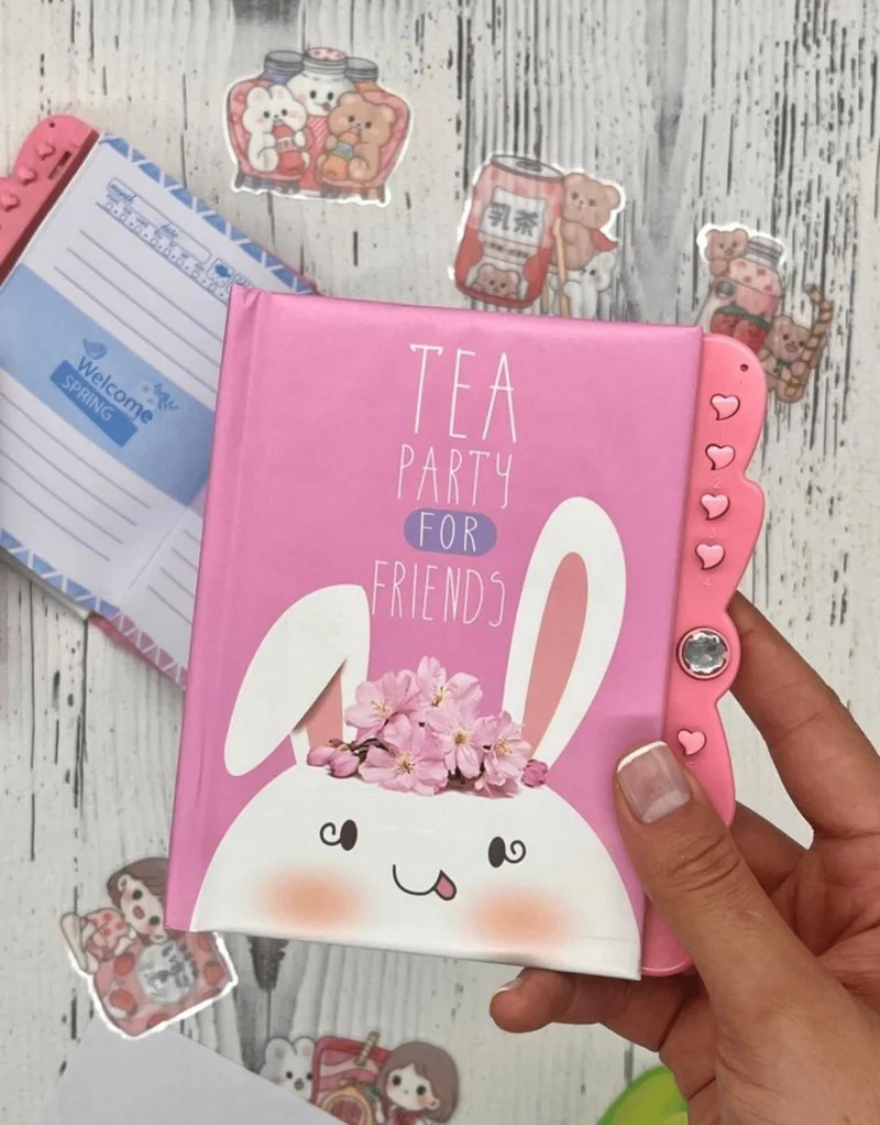 Kağıt Gemi Dükkan Paper Ship Shop Cute Rabbit Patterned Encrypted Special Design Notebook / Notebook / Agenda / Bullet Journal