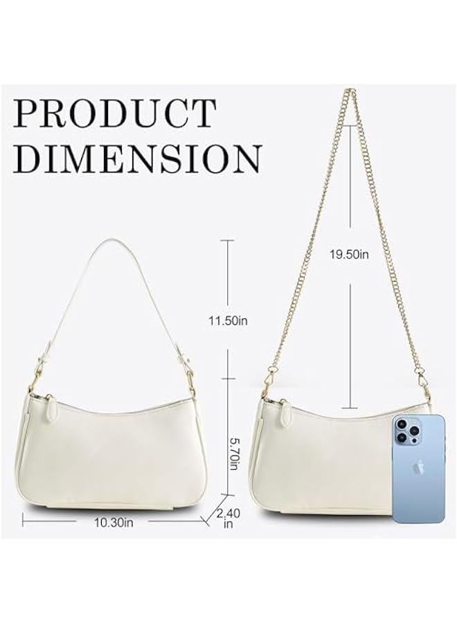 Arabest Crescent Shoulder Bag for Women Trendy Tote Handbag Purse Vegan Leather Clutch Handbag with 2 Removable Straps - Image 3