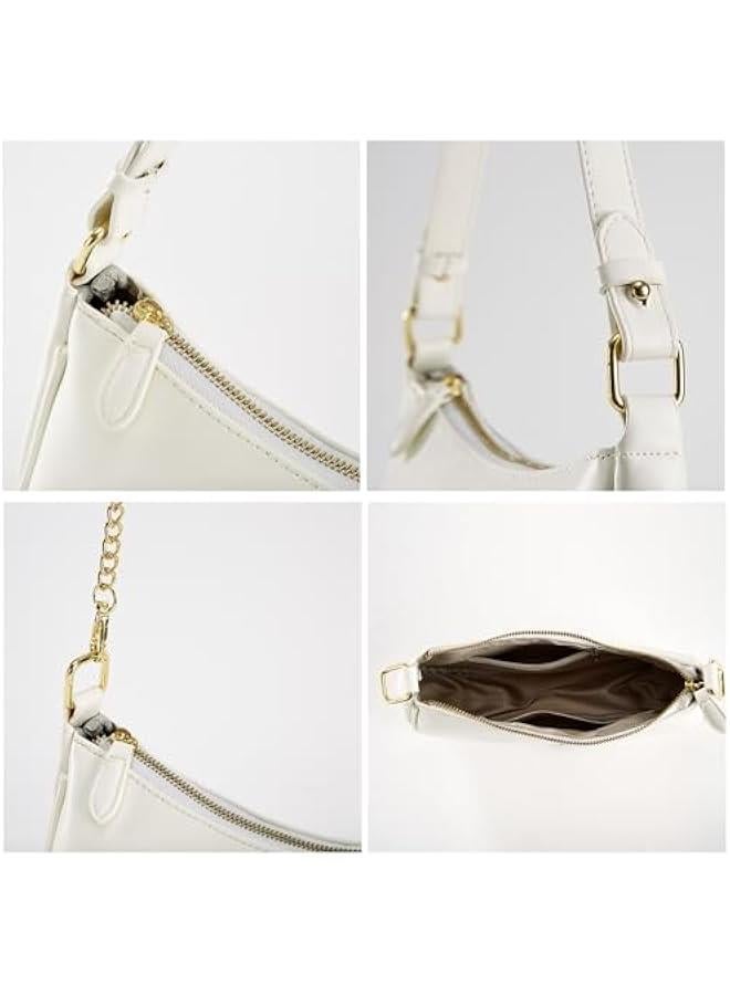 Arabest Crescent Shoulder Bag for Women Trendy Tote Handbag Purse Vegan Leather Clutch Handbag with 2 Removable Straps - Image 4