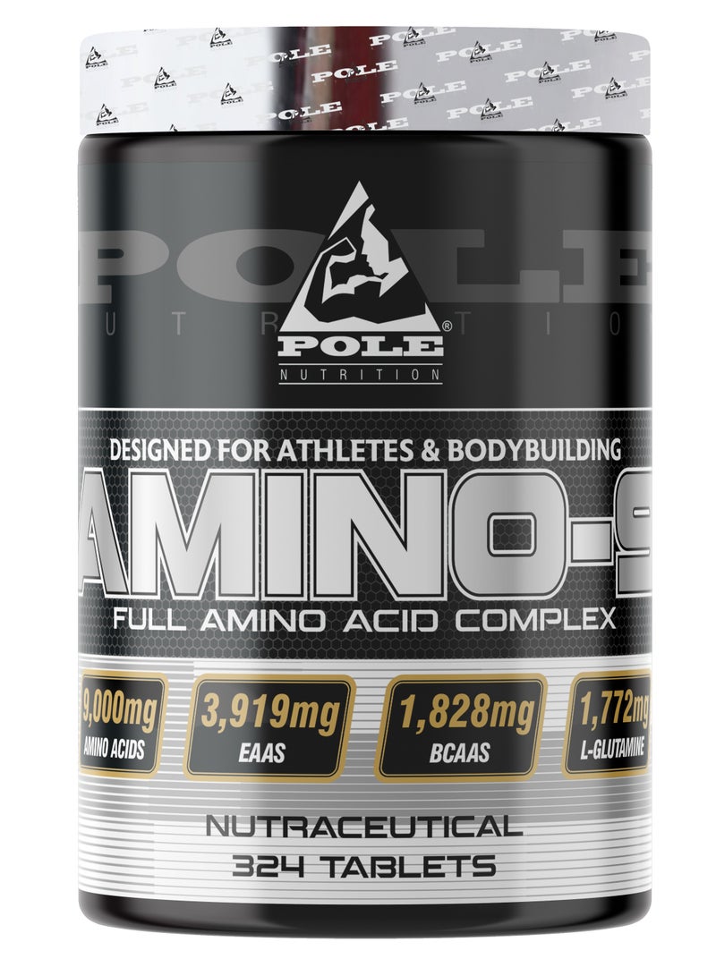التغذية القطب POLE NUTRITION Amino 9 9000mg مكمل الأحماض الأمينية الكامل - 324 قرصًا - Image 1