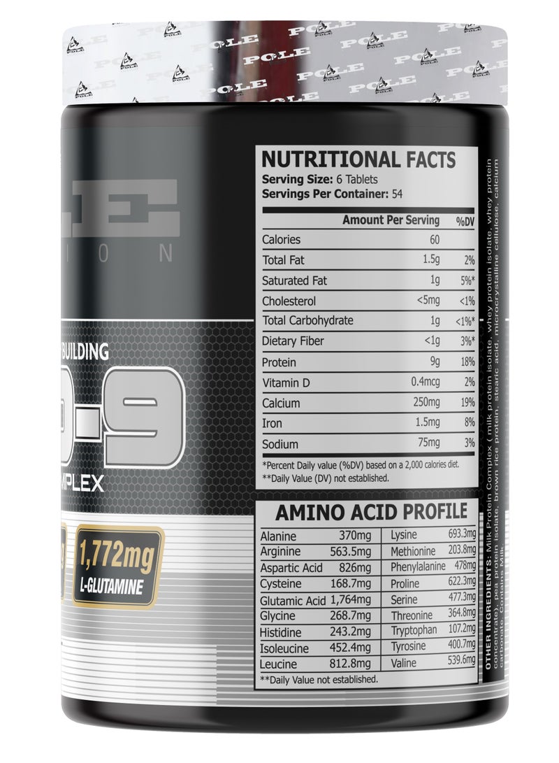 التغذية القطب POLE NUTRITION Amino 9 9000mg مكمل الأحماض الأمينية الكامل - 324 قرصًا - Image 2