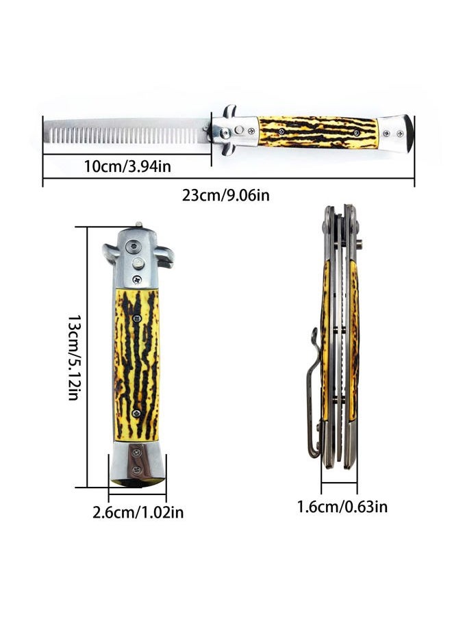 Flylin Foldable Stainless Steel Comb, Spring Brush for Scalp, Hair or Beard (Bone Color)  - Image 3