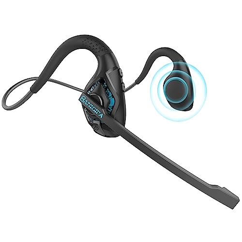BANIGIPA Bluetooth Headset with Boom Microphone, Open Ear Headphones w/Noise Canceling Mic, Wireless Headset for Phone Laptop PC Computer, Light and Comfortable for Office Meeting Home Working-10 Hrs - Image 1