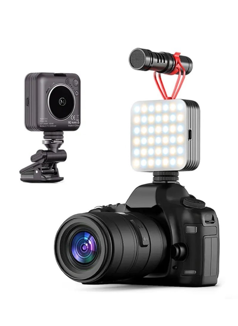 JAJEEK D12 80 LED Video Light LED Camera Light 360° Portable Photography Lighting Type-C 2000mAh Rechargeable Battery CRI 95+ 2500-9000K With 3 Adjustable Modes On Camera Light - Image 1