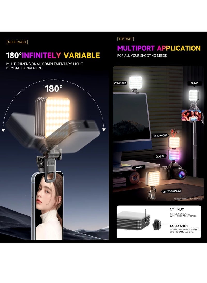 JAJEEK D12 80 LED Video Light LED Camera Light 360° Portable Photography Lighting Type-C 2000mAh Rechargeable Battery CRI 95+ 2500-9000K With 3 Adjustable Modes On Camera Light - Image 2