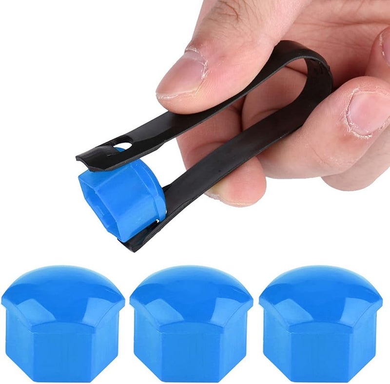 Blue Wheel Nut Covers 20pcs 19mm Rust Prevention Decorative Caps for Car Bolts - Image 1