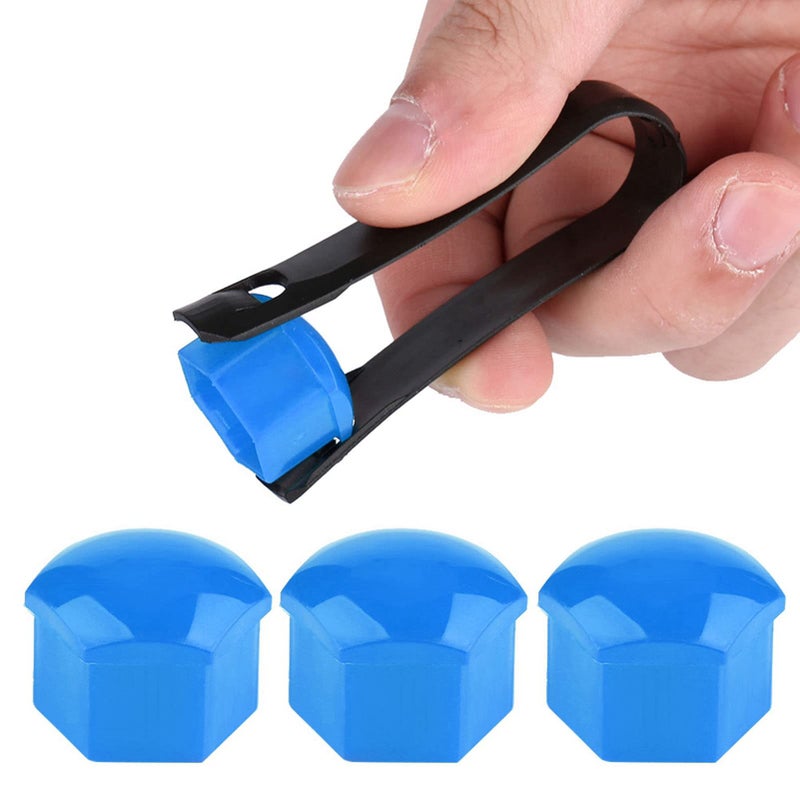 Blue Wheel Nut Covers 20pcs 19mm Rust Prevention Decorative Caps for Car Bolts - Image 2