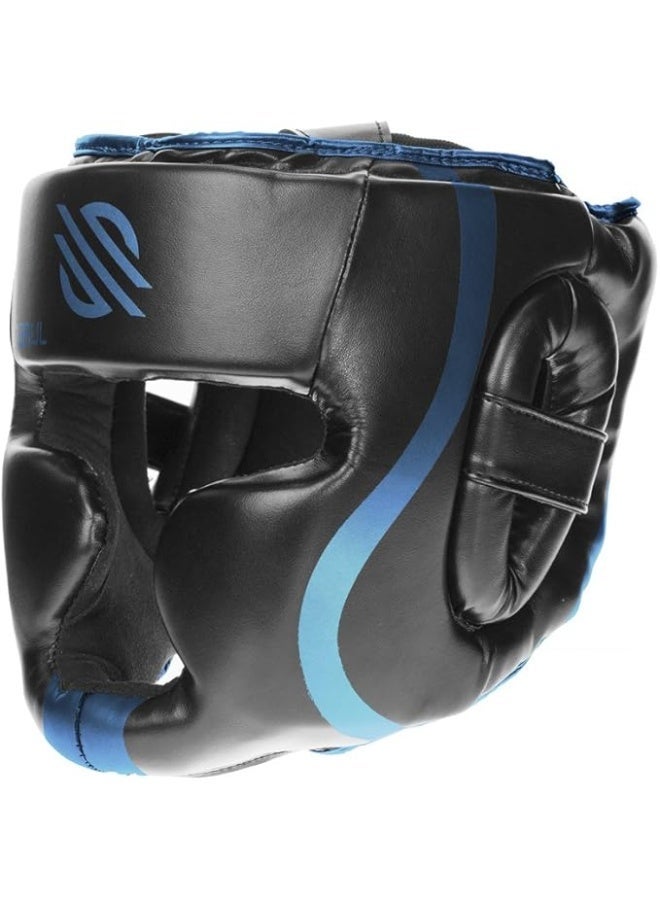 Sanabul  Essential Boxing Headgear for Men & Women | Muay Thai and MMA Headgear | Sparring Headgear with Full Face Coverage, Black/Blue - Image 4