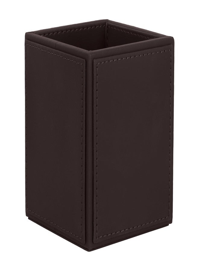 V-CUBE DESIGNS Premium Vegan Leather Multipurpose Organizer, Cutlery Holder Toothbrush Stand Ideal for Dining Tables, Kitchens, Cafés, Restaurants, Office Pantries, Hotel Buffets & Bathroom - Brown - Image 5