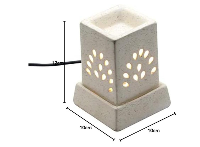CAVY CAVY Universal Ceramic Electric Oil Burner Lamp for Home Decoration Office SPA Home Fragrance Air Freshner Lamp Electric Square Shaped Diffuser with Light  - Image 5