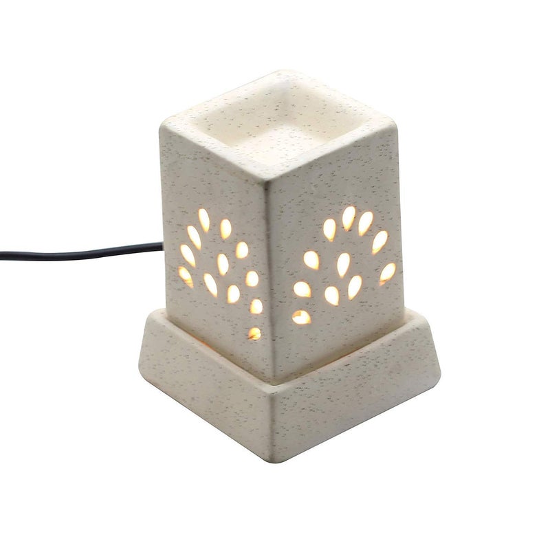 CAVY CAVY Universal Ceramic Electric Oil Burner Lamp for Home Decoration Office SPA Home Fragrance Air Freshner Lamp Electric Square Shaped Diffuser with Light  - Image 2