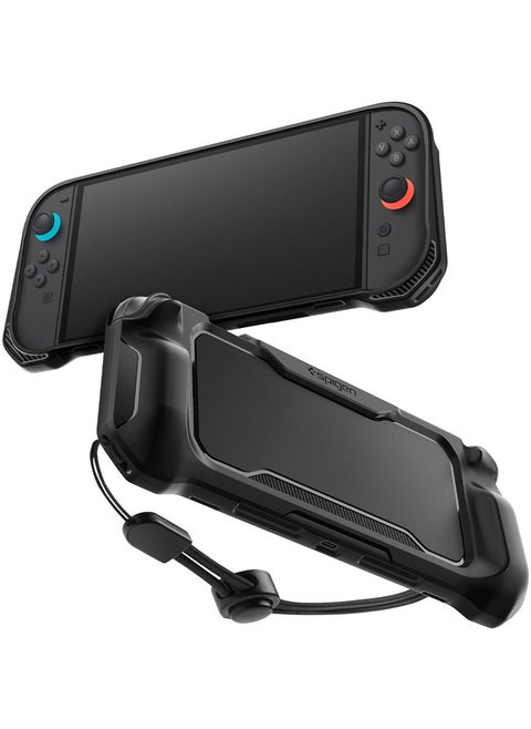 Rugged Armor Nintendo Switch 2 Case Cover (2025) Protective Handheld Case with Ergonomic Grip & Strap (Not Compatible with Switch Dock) - Matte Black